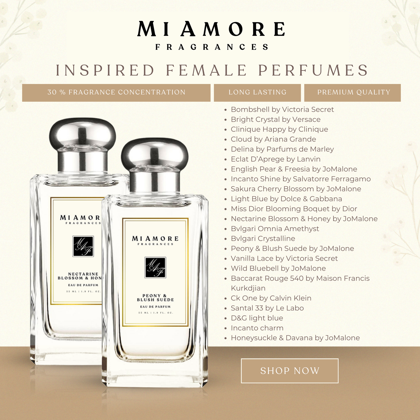 MIAMORE PERFUME FOR MEN and WOMEN | EAU DE PARFUM PREMIUM QUALITY OIL BASED